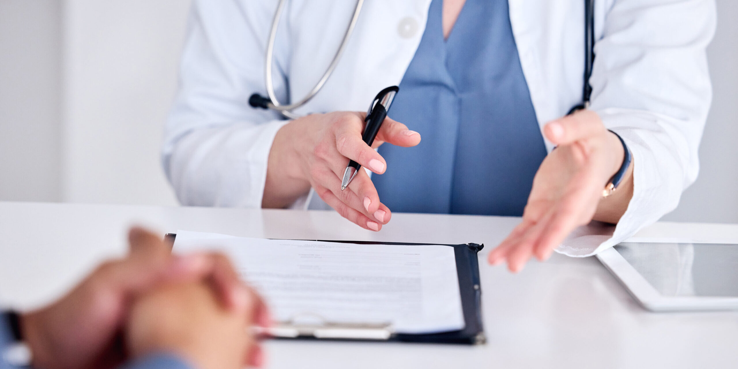 This is our plan. Shot of an unrecognizable doctor having a cons